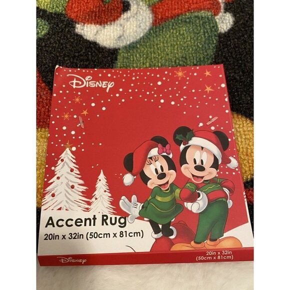 Disney Christmas Mickey Minnie Accent Rug 20X32” Don't Open Until Christmas NWT - Picture 3 of 7